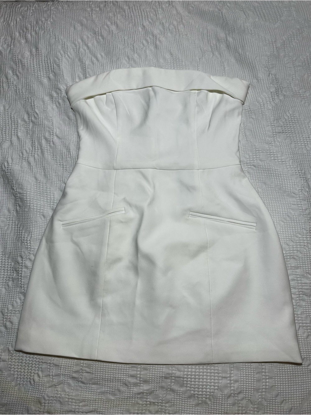 Fashion Nova Blaire Foldover Strapless Mini Dress in White - Picture 4 of 6